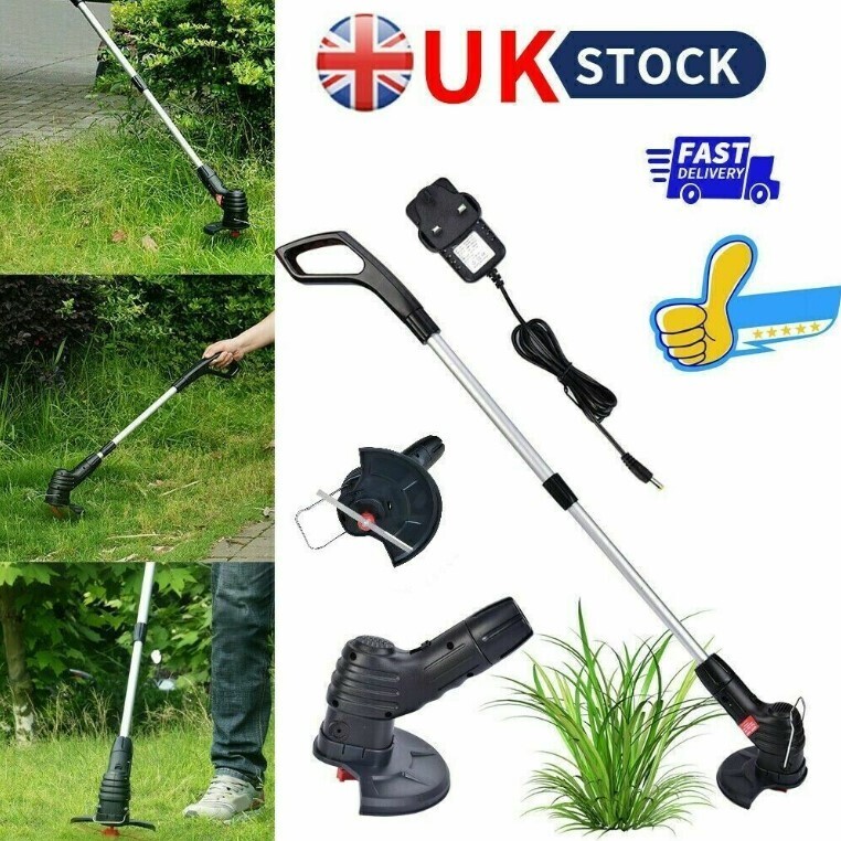 ​Electric Cordless Grass Trimmer Garden Weed Strimmer Cutter Rechargeable Tool UK