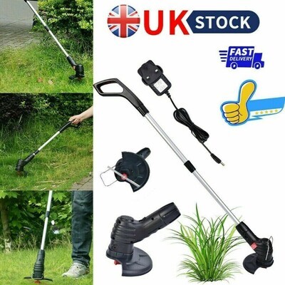 ​Electric Cordless Grass Trimmer Garden Weed Strimmer Cutter Rechargeable Tool UK