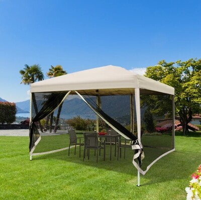 3x3 m Metal Gazebo Garden Outdoor 2-tier Roof Marquee Party Tent