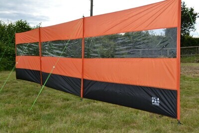 ​Orange Vision Windbreak - Steel Pole Compact Windbreak with clear panel