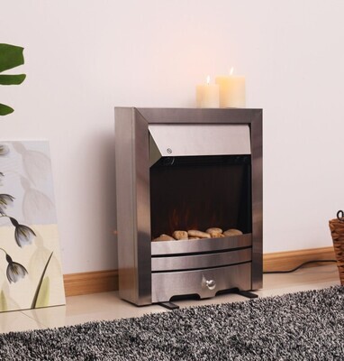 ​Electric Fireplace 2000W Stainless Steel Burning Effect Heater Fire Flame Stove