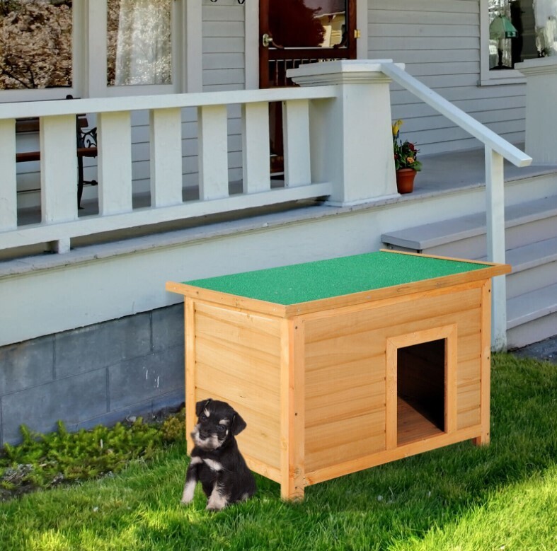 ​82cm Elevated Dog Kennel Wooden Pet House Outdoor with Open Top