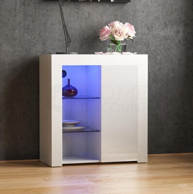 ​LED Sideboard High Gloss Modern Buffet Cupboard Display Cabinet TV Unit Stand