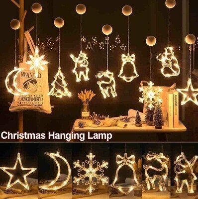 Christmas Window Hanging Fairy LED String Lights Party Xmas Suction Cup Battery