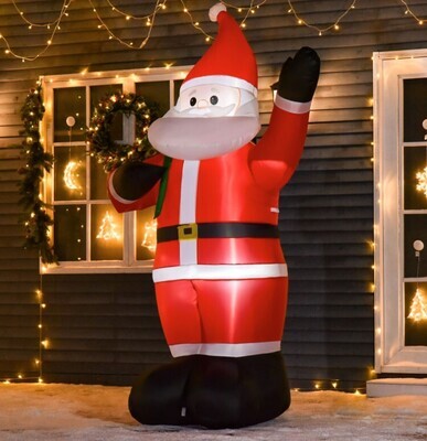 ​8ft 240cm Christmas Inflatable Santa Claus with Gift Bag LED Lights Outdoor Decor
