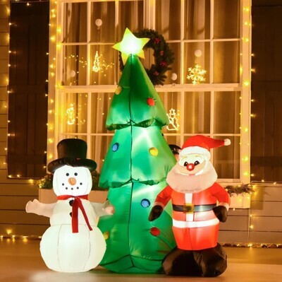 Variable 6ft 7ft Christmas Inflatable Tree LED Lighted Indoor Outdoor Decoration
