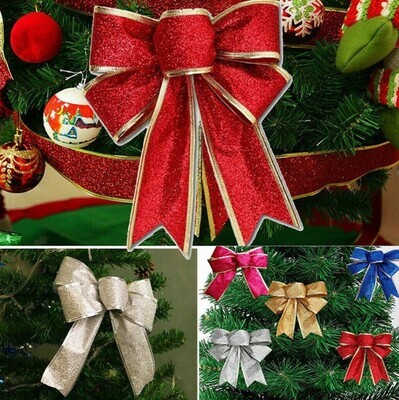 ​Christmas Tree Bows Hanging Bowknot Decoration for Xmas Party Wreaths Wrapping