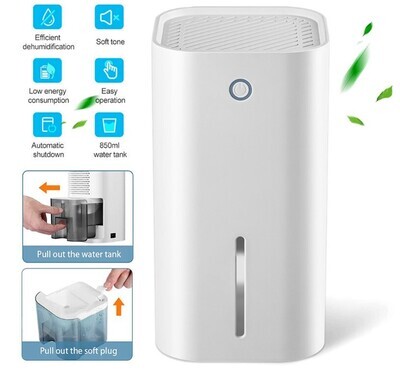 Electric Dehumidifier 850ml Tank Portable for Home Condensation Moisture Damp UK
