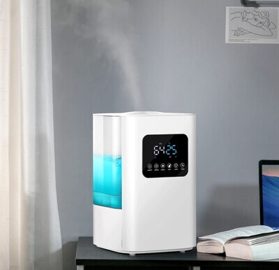 ​6L Warm Cool Mist Humidifiers Bedroom, Air Humidifiers with Remote LED Display Quiet White