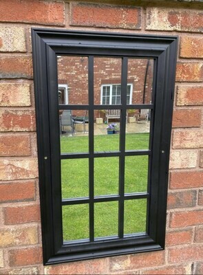 ​Black 12 Wall Window Mirror Bedroom Square Home Decor Decoration Art Room Hanging