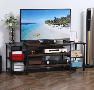 ​TV Unit Cabinet Industrial TV Stand Cabinet with Storage Shelves Living Room
