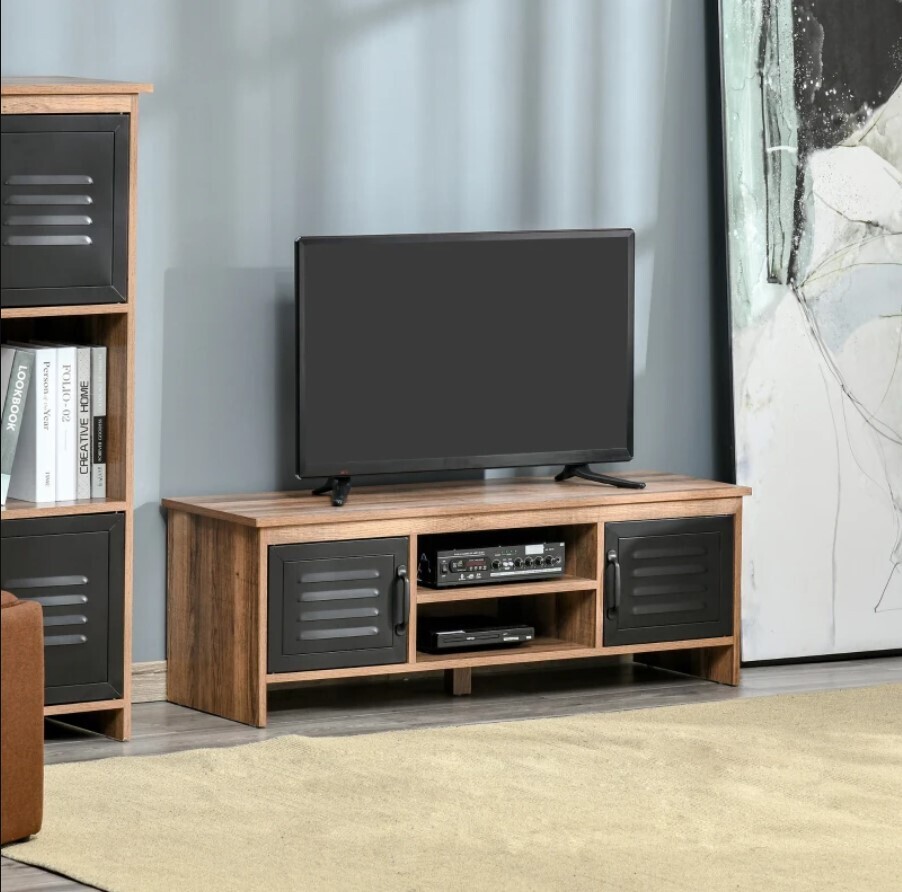 ​109cm TV Stand + Sideboard Set Wooden Cabinet Unit with Drawers Home Organizer Sideboard Steel Door, Option: Tv Unit