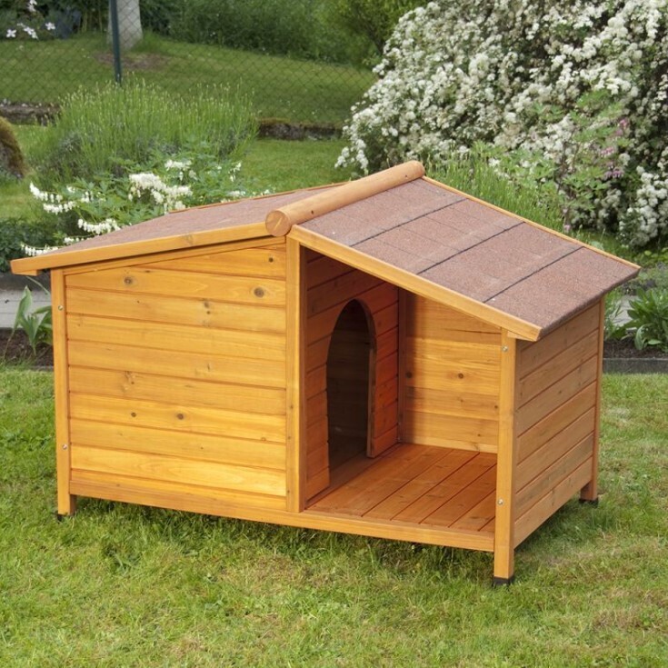 ​Spike Special Outdoor Dog Kennel Spruce Wood Pitched Roof Air Circulation Rubber