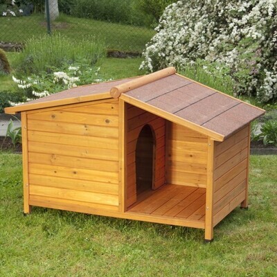 ​Spike Special Outdoor Dog Kennel Spruce Wood Pitched Roof Air Circulation Rubber