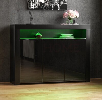 Modern LED Sideboard Cabinet Stand TV Unit Matt Body High Gloss Doors Cupboard