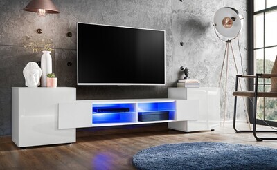 230cm TV Led Lights Stand Media Center TV Cabinet Entertainment Furniture Modern Shelf