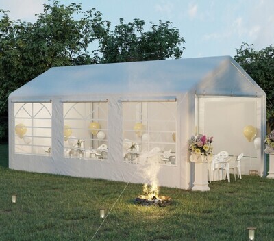3x6m ​Outdoor Car Tent Heavy Duty Car Canopy Shelter Party Tent w/ 8 Steel Legs