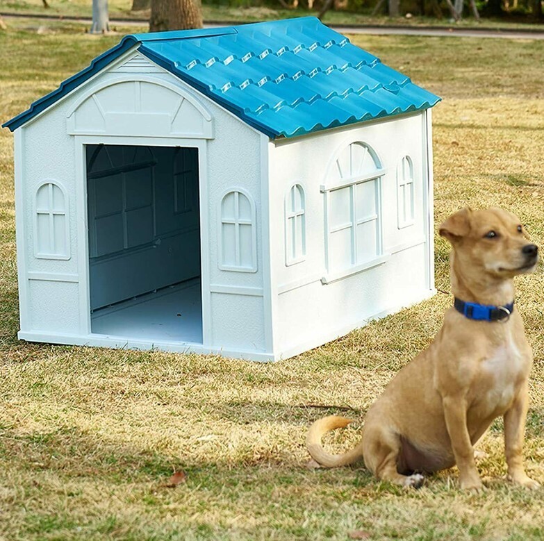 ​Plastic Dog Kennel Pet House Weatherproof Outdoor Durable Animal Shelter