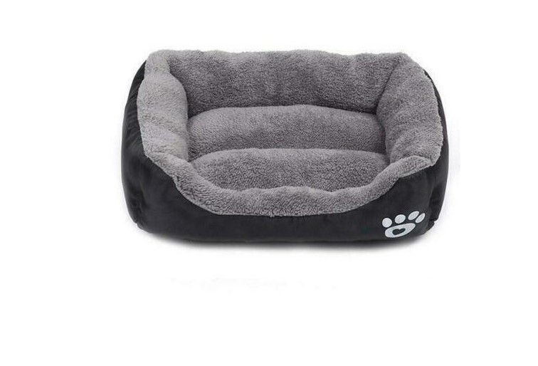 ​Dog Bed Cat Beds Soft Washable Fleece Puppy Cushion Warm Pet Basket Large, Colour: Black, Size: Small(45x13cm)