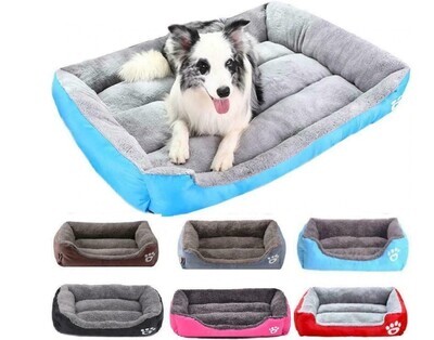​Dog Bed Cat Beds Soft Washable Fleece Puppy Cushion Warm Pet Basket Large
