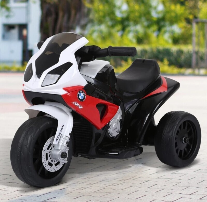 ​Electric Motorbike for Kids Ride on BMW Motorbike W/Headlights and Music, 6 V-Red