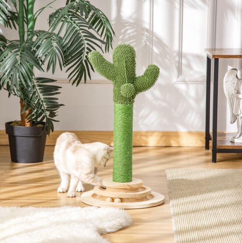 ​Cat Tree Tower with Sisal Scratching Post Hanging Ball Funny Cat Ball Platform