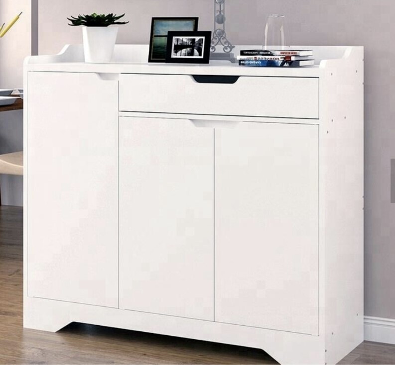 Computer Desk Office PC Table Workstation with Keyboard Tray CPU Shelf Drawers Sliding Shelf Brown, Colour: White
