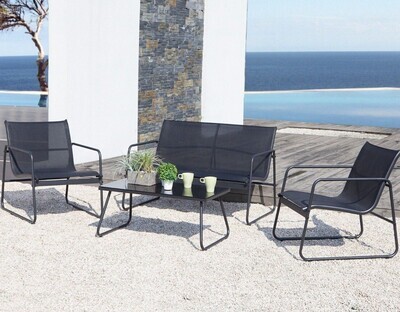 ​Durable Garden Furniture Set 4 Piece Sofa Chair Table Outdoor New Lounge Patio