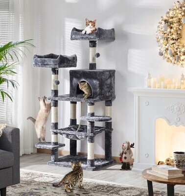 Cat Tree Tower Tall Large Cat Scratching Post for Indoor Cats and Kittens 150cm