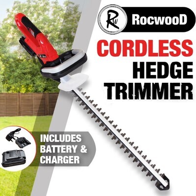 Electric Cordless Hedge Trimmer Cutter 20V 51cm RocwooD Battery And Charger