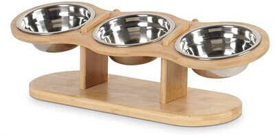 Cat Bowls Cat Food Bowl and Small Dogs 15° Tilted Adjustable with 3 Stainless