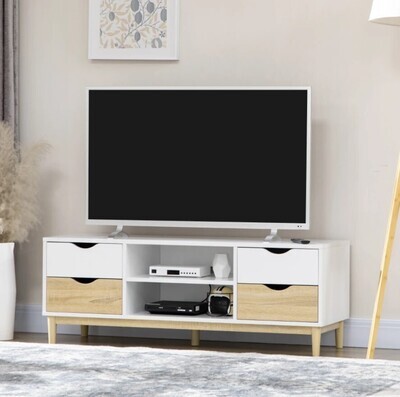 ​120cm TV Stand Unit for TVs up to 55&quot; with Storage Shelves and Drawers