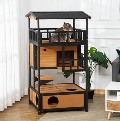 Wooden Outdoor Cat House