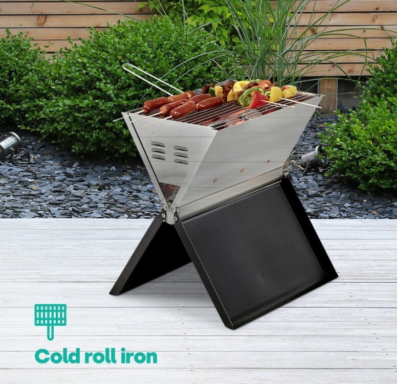 ​Folding BBQ Charcoal Barbecue Portable Grill Steel Stainless Garden Picnic Stove