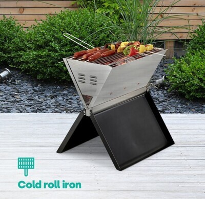 ​Folding BBQ Charcoal Barbecue Portable Grill Steel Stainless Garden Picnic Stove
