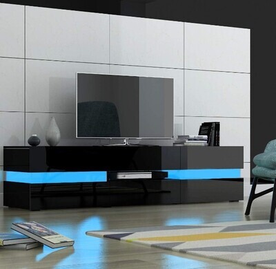 TV Stand Cabinet Unit 177cm Width Modern TV Desk with Large Storage and High Gloss Front Door