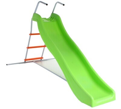 Green &amp; Orange Crazy Wavy Slide &amp; Step Set Childrens Kids Garden Play Area NEW