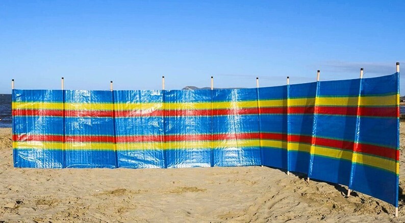 10 Pole 9 Section Windbreaker Holiday Garden Camping Beach Sun Shade Windbreak