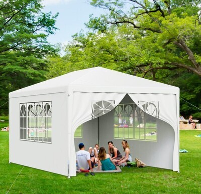 3x4m Gazebo Marquee Party Tent With Sides Waterproof White