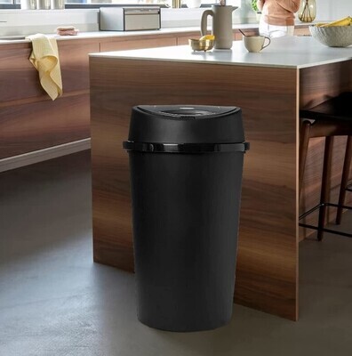 50L Touch Top Bin Black plastic kitchen bin recycling bin press top waste trash.