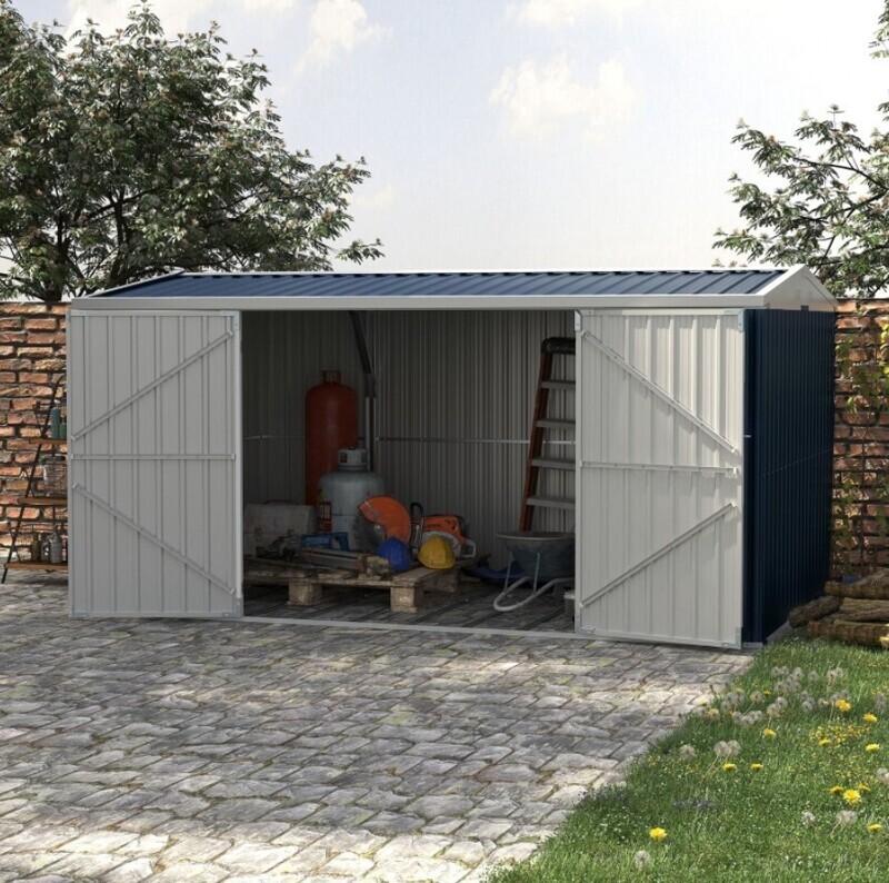 ​14x9ft Outdoor Garden Metal Storage Grey