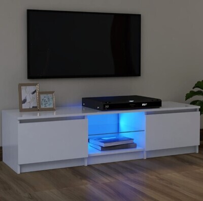 White TV Cabinet with Led Lights