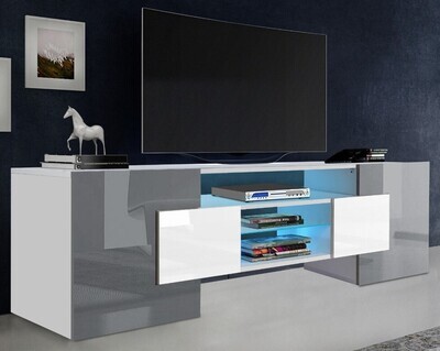 Modern TV Unit Cabinet Stand High Gloss Doors &amp; Matt Body