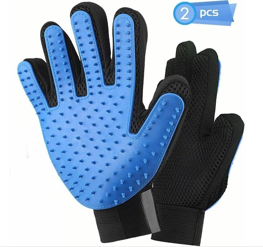 Pet Dog Cat Grooming Glove Deshedding Brush Fur Remover Mitt Left Right Hand