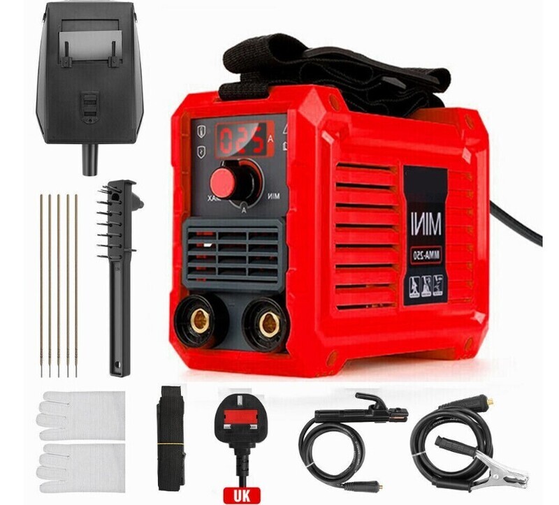 Mini Welding Machine 250AMP Stick Electric Welder Inverter Machine Tool Kit UK