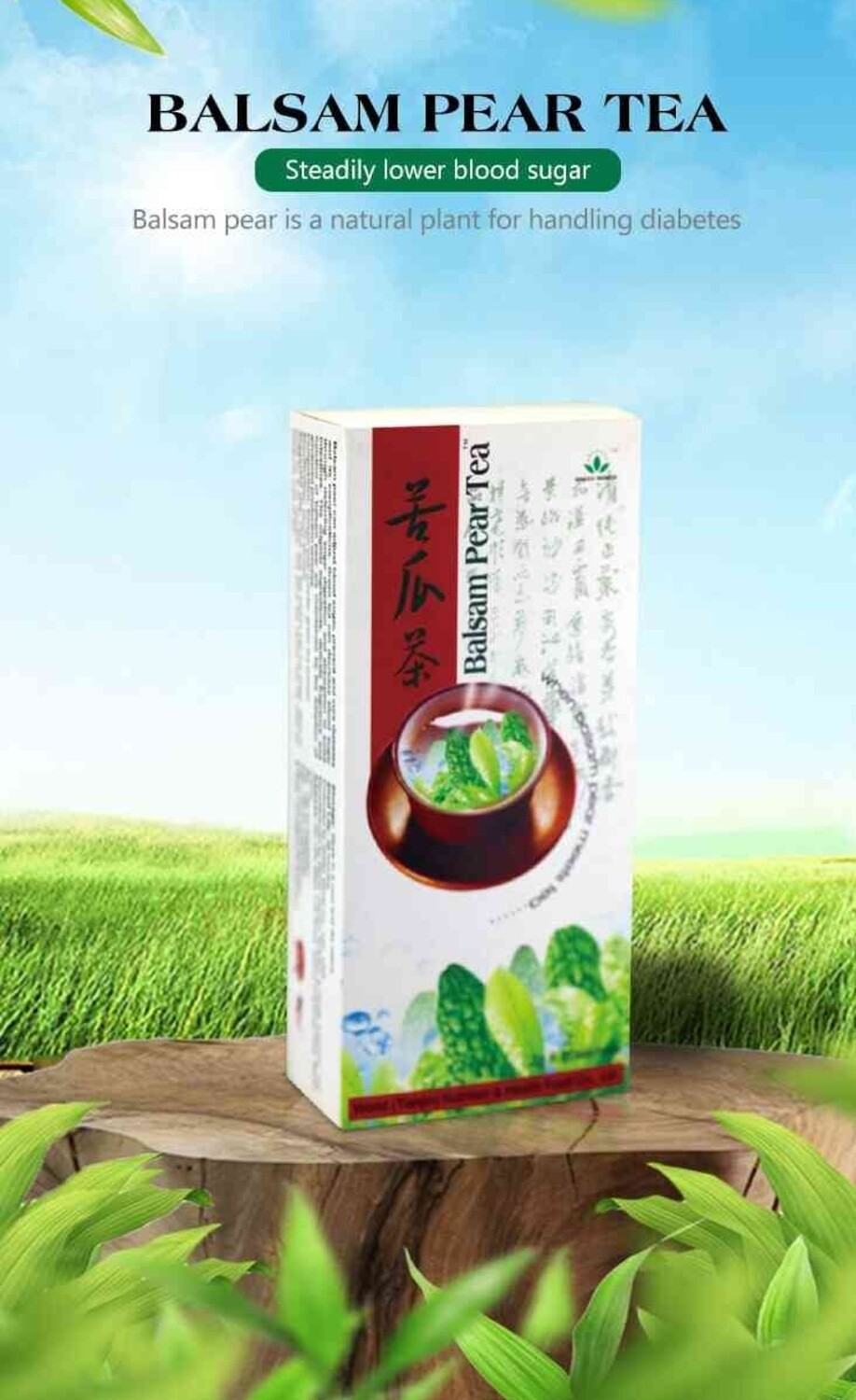 Balsam Pear Tea: For Diabetes, Regulate Blood Sugar Level Faster(20 tea bags)