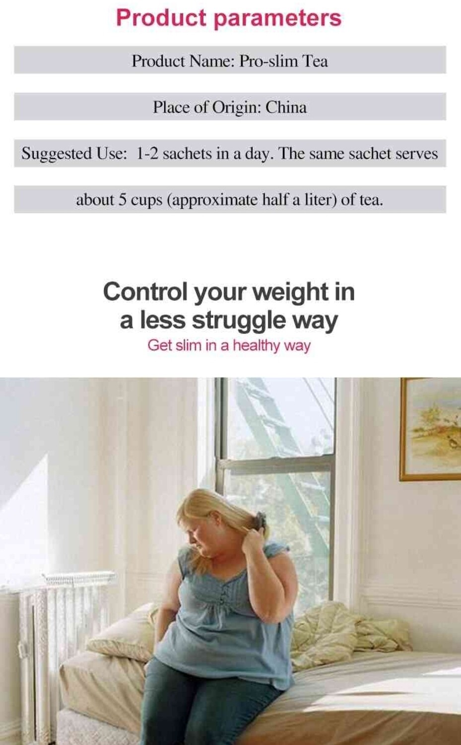 Pro-Slimming Tea: Control Appetite, Burn Fat and Aid Digestion(32 tea bags)