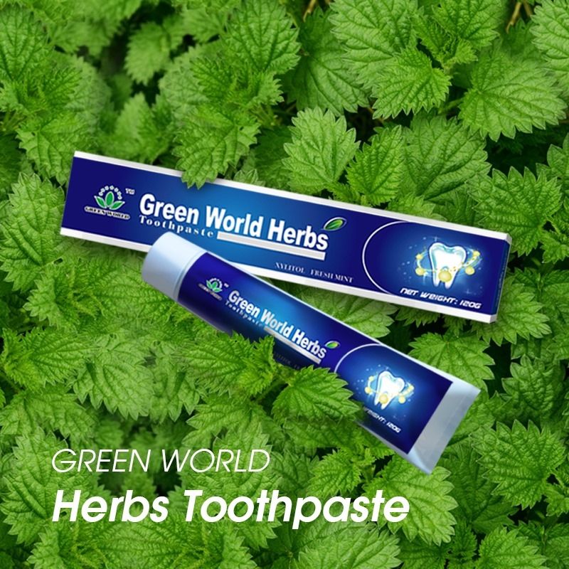 *Green World Herbs Toothpaste* help solve various oral health problems :
&gt; Promote platelet aggregation and inhibit gum bleeding
&gt; Activate macrophages and enhance anti-bacteria ability of oral cavity