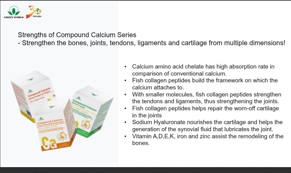 Calcium compound powder for adults