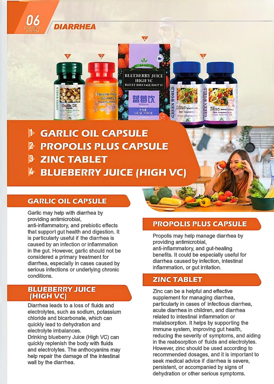 Diarrhea treatment supplements package-1 month pack